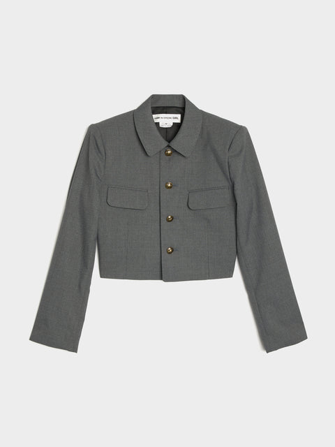 Cropped Doeskin Jacket, Gray