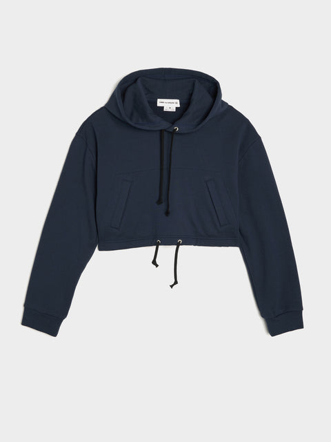 Cotton Back Pile Hoody, Navy
