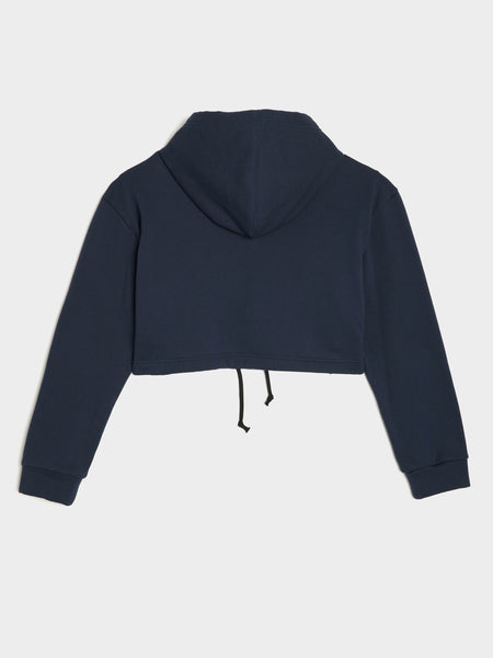 Cotton Back Pile Hoody, Navy