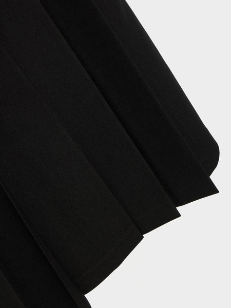 Belted Gabardine Dress, Black
