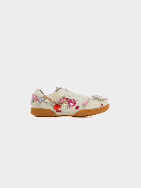 CDG Girl x Mizuno Embellished School Shoes, White