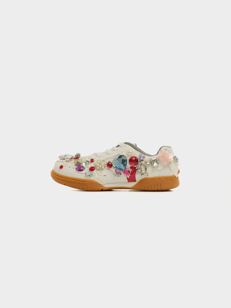 CDG Girl x Mizuno Embellished School Shoes, White