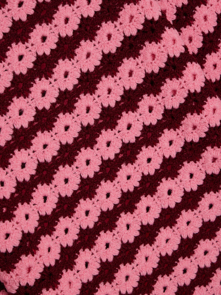 Acrylic Crochet Stripe Pattern LS, Pink