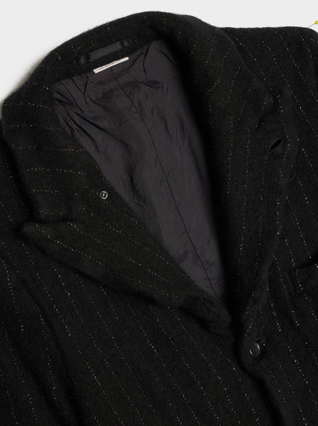Wool Nylon Lame Stripe Jacket, Black