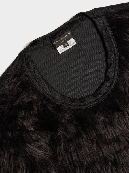 Bright Pique Acrylic Polyester Fake Fur T-Shirt, Black