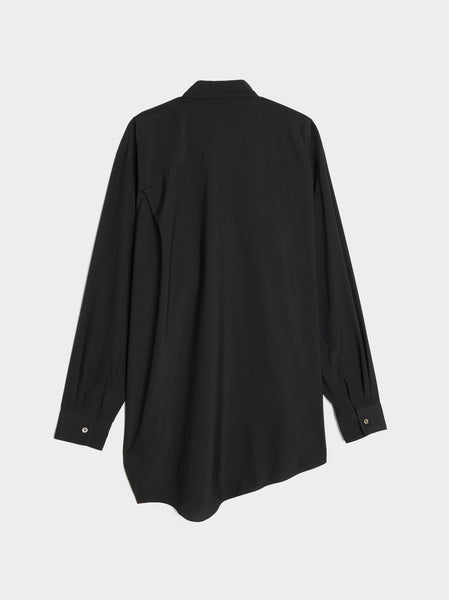 Polyester Spun Broad Thick Shirt, Black