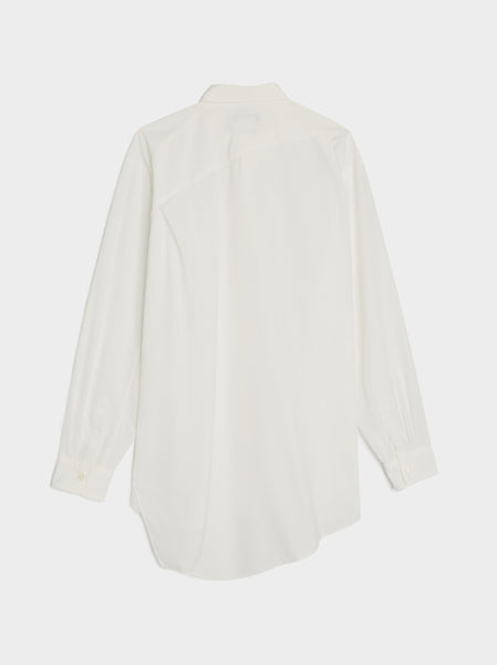 Polyester Spun Broad Thick Shirt, White