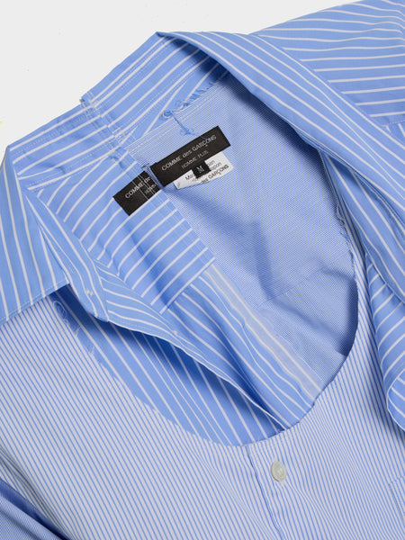 Cotton Broad Stripe Shirt, Sax