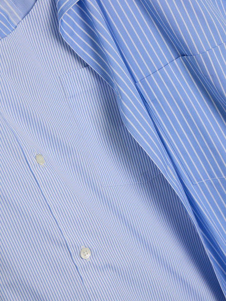 Cotton Broad Stripe Shirt, Sax