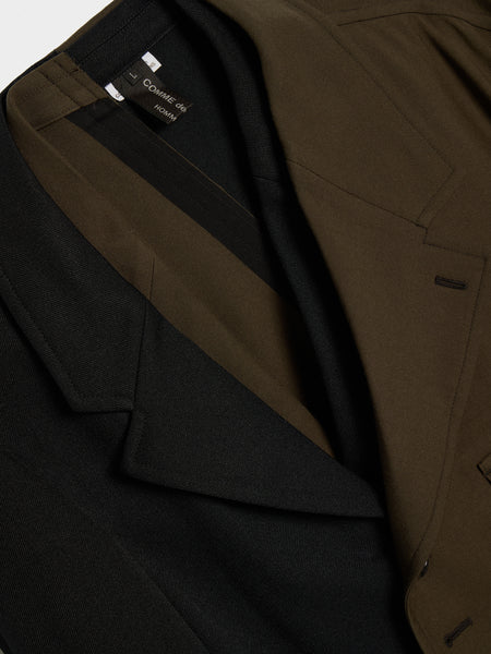 Polyester Gabardine x Wool Cloth Jacket, Black