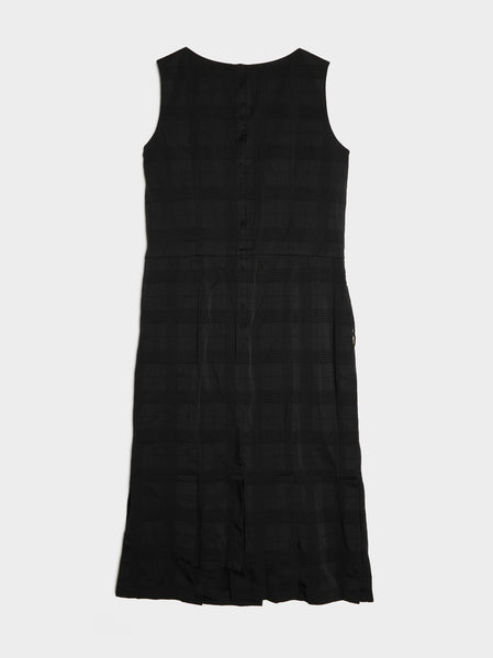 Garment Dyed Check Dress, Black