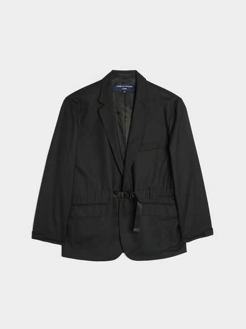 Wool Serge Blazer, Black