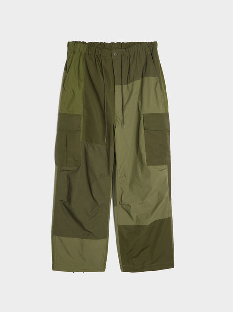 Multi Fabrics Mix Pant, Khaki Mix