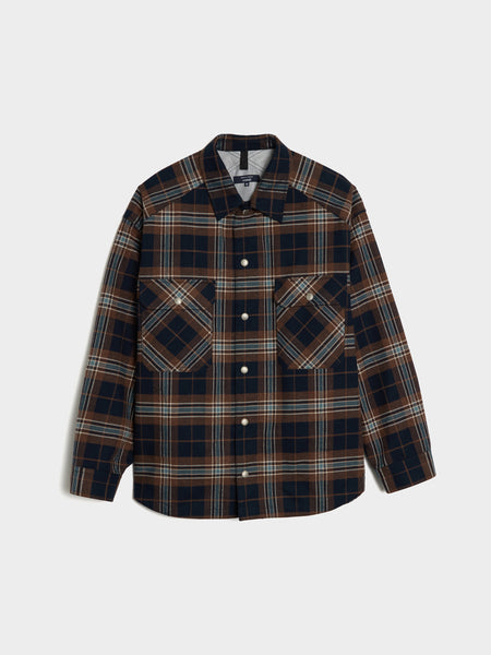 Cotton Triple Layer Check Flannel, Brown