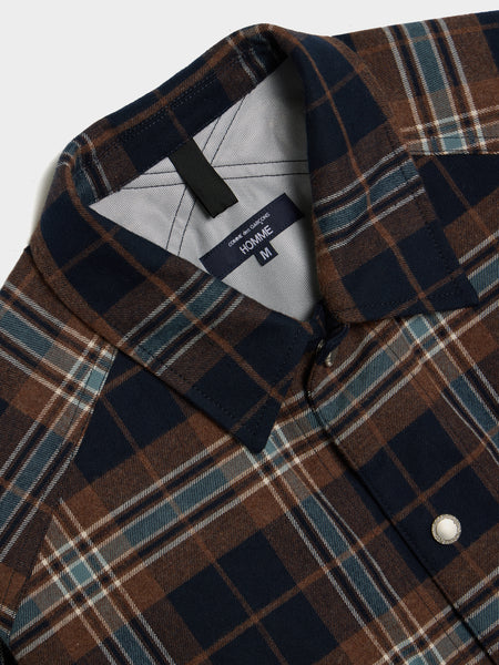 Cotton Triple Layer Check Flannel, Brown