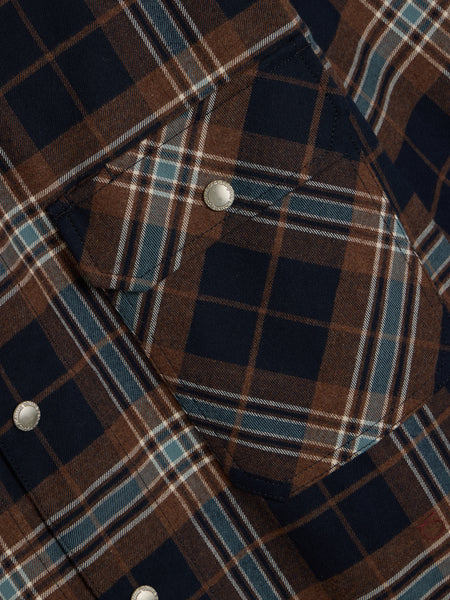 Cotton Triple Layer Check Flannel, Brown