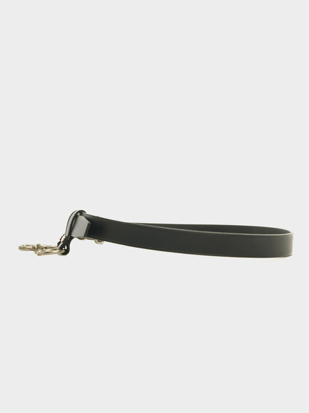 Smooth Leather Key Chain Belt, Black