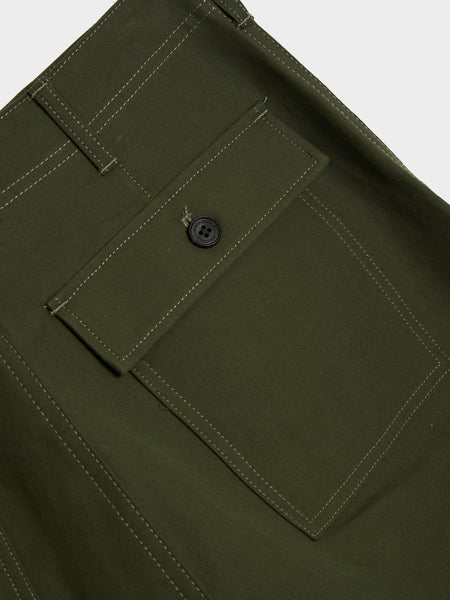 Cotton Double Weave Deep Pocket Trouser, Khaki