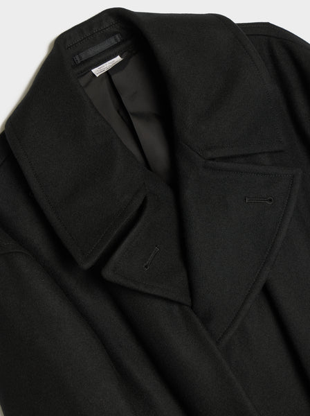Wool Short Bieber Coat, Black