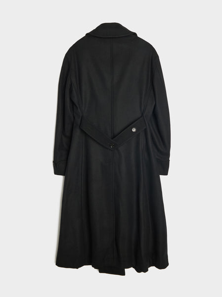 Wool Short Bieber Coat, Black