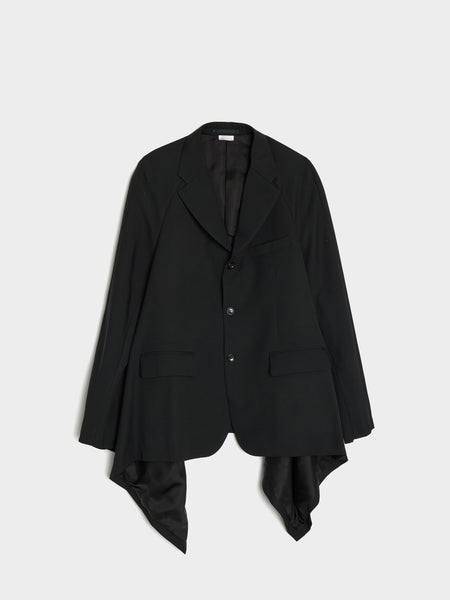 Wool Gabardine Medium Jacket, Black