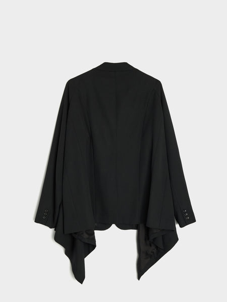 Wool Gabardine Medium Jacket, Black