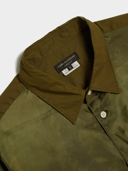 Cotton Broad Garment Treated Shirt, Khaki