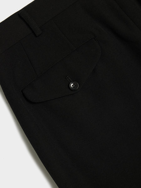 Wool Gabardine Medium Pant, Black