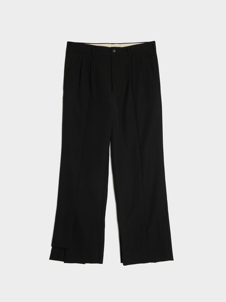 Wool Gabardine Trousers, Black