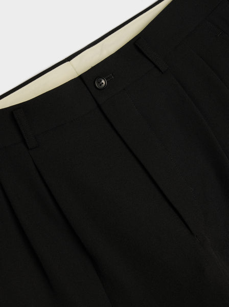 Wool Gabardine Trousers, Black