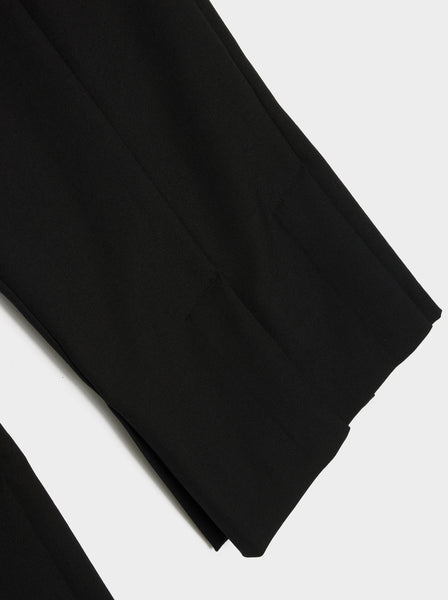 Wool Gabardine Trousers, Black