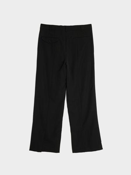 Wool Gabardine Trousers, Black