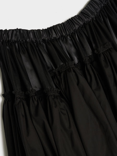 Cotton Polyester Satin Skirt, Black