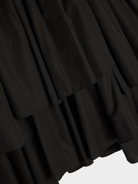 Cotton Polyester Satin Skirt, Black