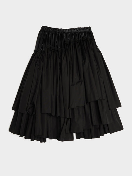 Cotton Polyester Satin Skirt, Black