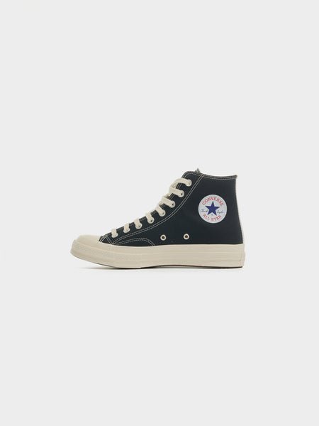 CDG PLAY x Converse Small Red Heart Chuck 70 Hi, Black