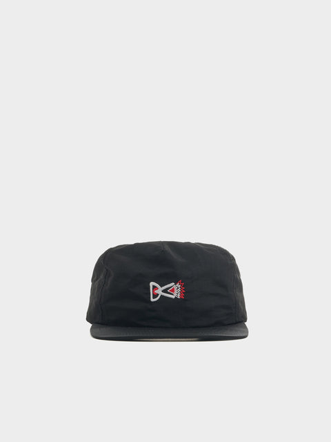 5 Panel Nylon Hat, Black