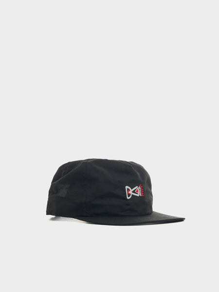 5 Panel Nylon Hat, Black