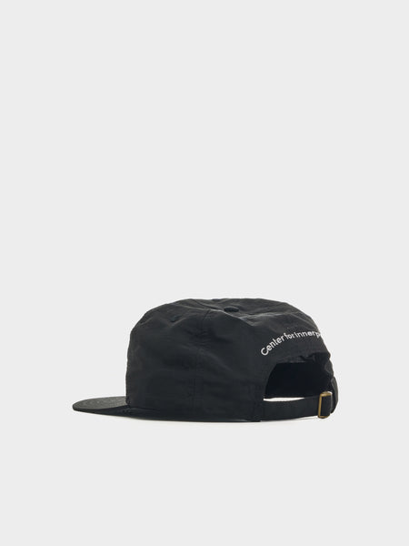 5 Panel Nylon Hat, Black