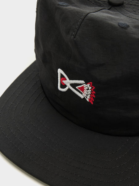 5 Panel Nylon Hat, Black