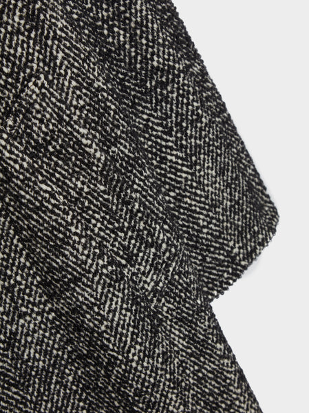 Tweed Alpaca Wool Coat, Black