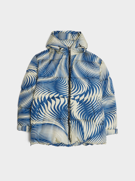 Printed Water-repellent Jacket, Blue