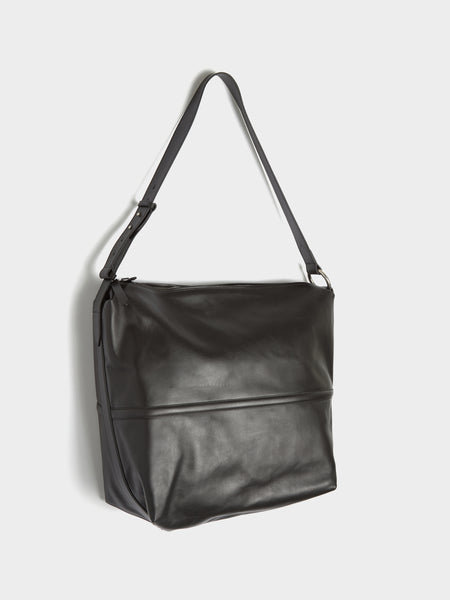Leather Messenger Bag, Black