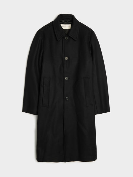 Loose Fit Wool Heavy Coat, Black