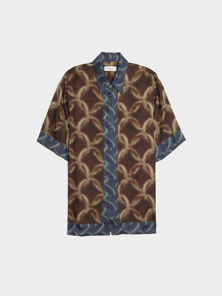 Engineered Printed Satin Shirt, Dessin A