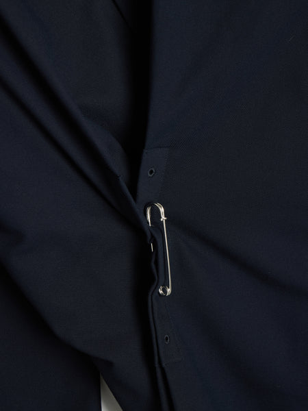 Safety Pin Closure Shirt, Navy