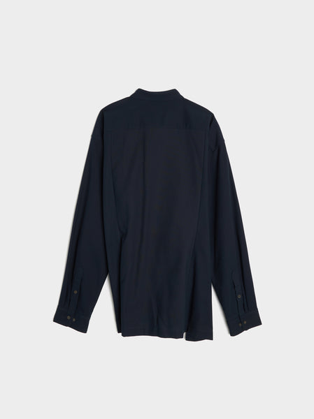 Safety Pin Closure Shirt, Navy