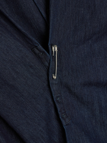 Safety Pin Closure Shirt, Indigo