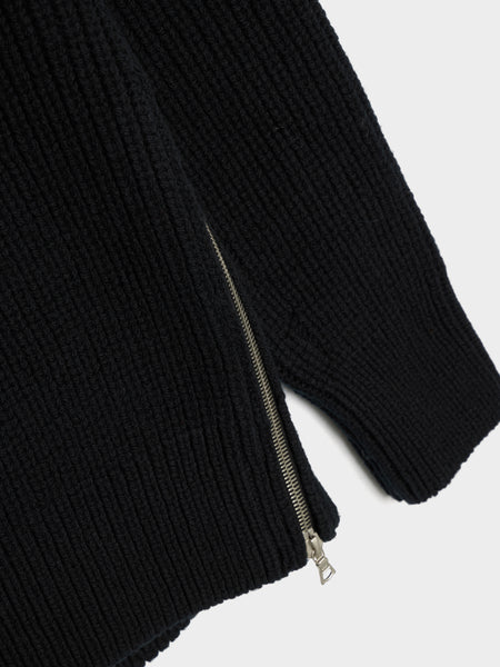 Runway Zip Sweater, Black