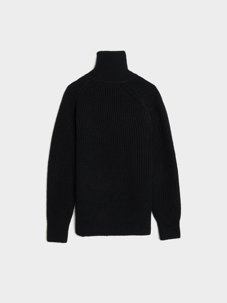 Runway Zip Sweater, Black